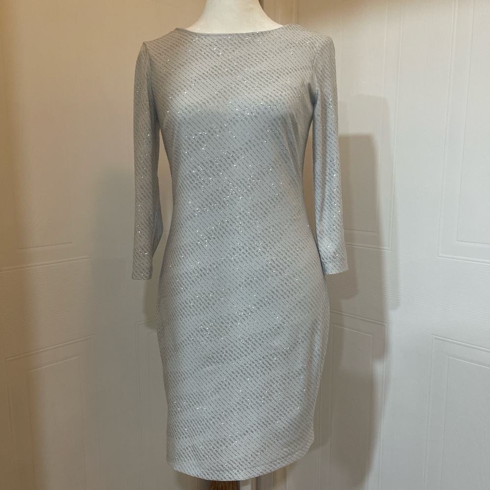 Calvin Klein woman Gray shinning details  Mini Dress size 4P